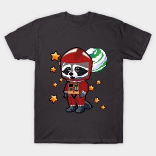 space odyssey raccoon RED T-Shirt